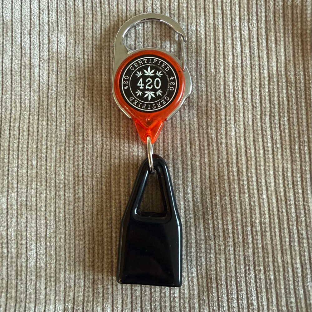 Black and Orange Keychain Carabiner Leash